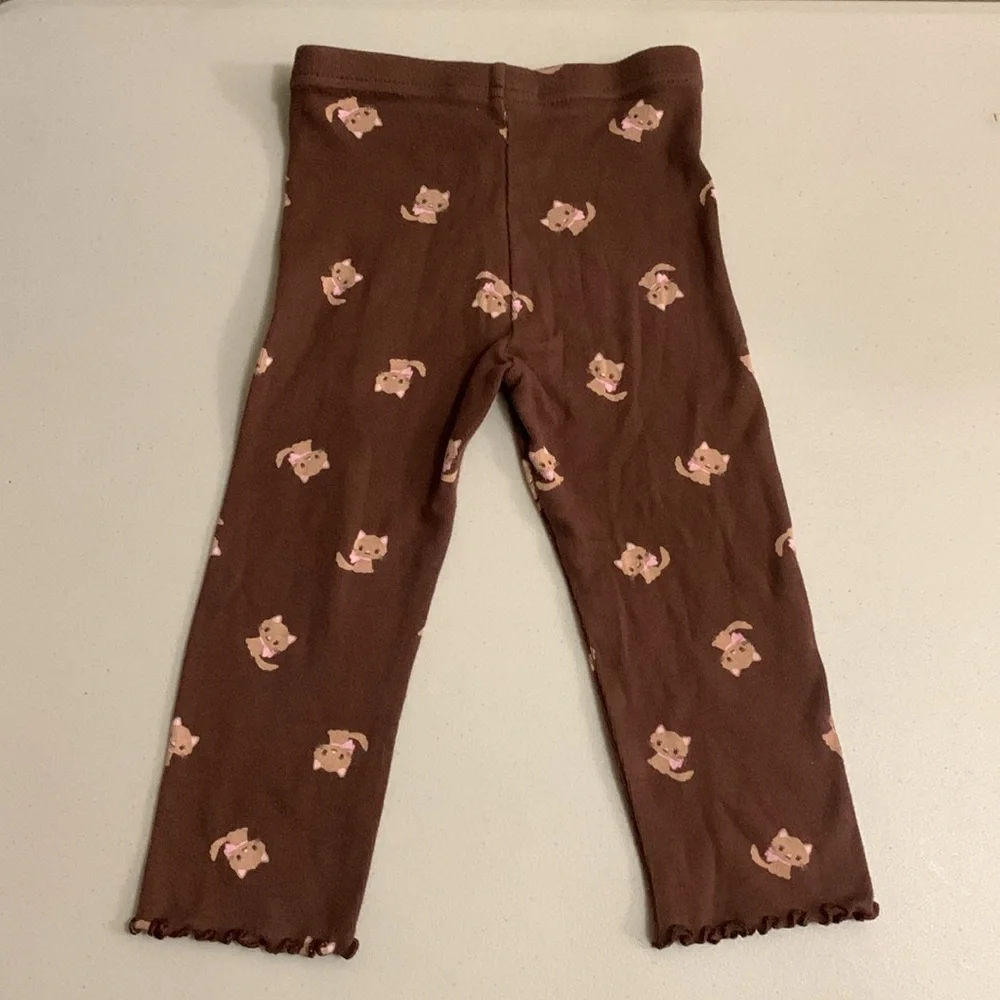 Gymboree Kitty Glamour Leggings Lot-Pink and Brown-Size 18-24 Months Cotton